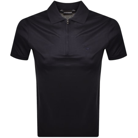 Emporio Armani Logo Collar Polo Iconico Navy | Mainline Menswear